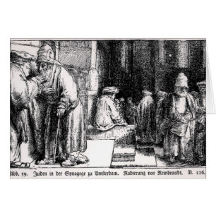 Judíos en la sinagoga en Amsterdam