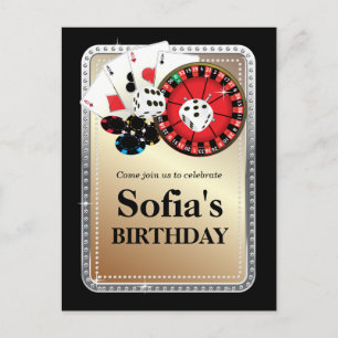 juego adulto de casino cumpleaños Carta postal