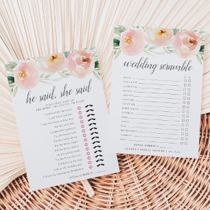Juego Airy Floral Doble-Lado Bridal Shower