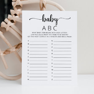 Juego Baby ABC fiesta Baby Shower tarjeta de juego