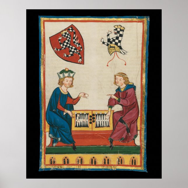 Juego Backgammon, Arte Medieval del Siglo XIV (Frente)