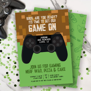 Juego Bruh En Invitación De Cumpleaños De Pixel Fi