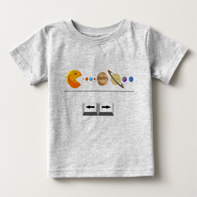 Juego con la camiseta divertida de los planetas (Anverso)