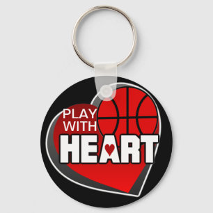 Juego con llavero del baloncesto del corazón