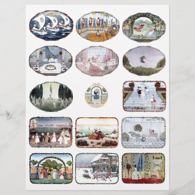 Juego de 15 - Hoja de Collage de imágenes de libro (Anverso)