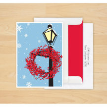 Juego de 24 tarjetas de Navidades Winterberry Wrea