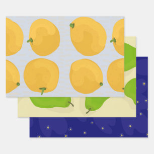 Juego de 3 hojas de papel de regalo