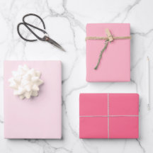 Juego de 3 hojas de papel de regalo tonos rosa