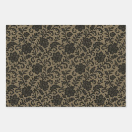 Juego de 3 hojas de pergamino y encaje gótico vict