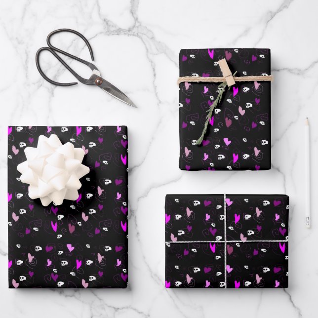 Juego de 3 hojas planas de papel de regalo (Anverso)