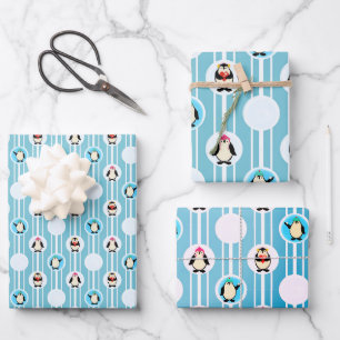 Juego de 3 hojas planas de papel de regalo
