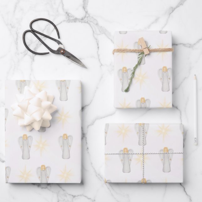 Juego de 3 hojas planas de papel de regalo (Anverso)