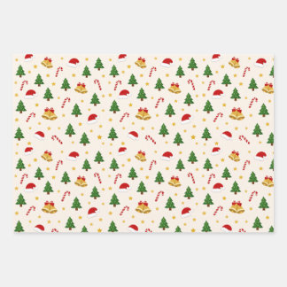 Juego de 3 hojas planas de papel de regalo