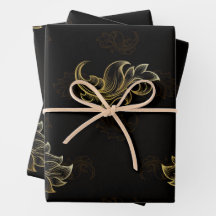 Juego de 3 hojas planas de papel de regalo