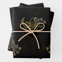 Juego de 3 hojas planas de papel de regalo