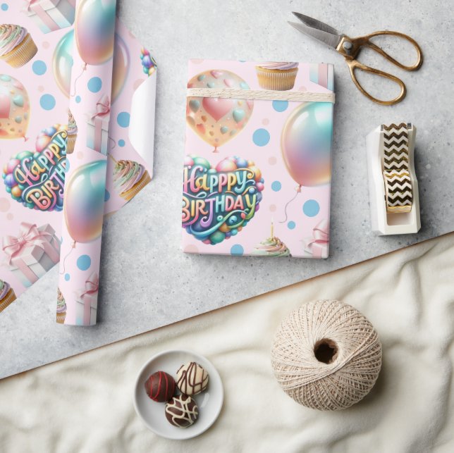 Juego de 3 hojas planas de papel de regalo (Artesanía)