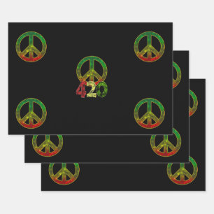 Juego de 3 hojas planas de papel de regalo