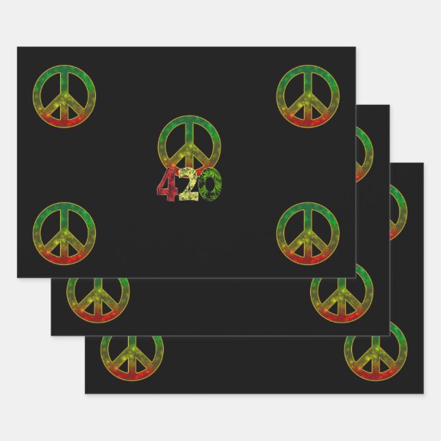 Juego de 3 hojas planas de papel de regalo (Set)