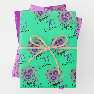 Juego de 3 hojas planas de papel de regalo