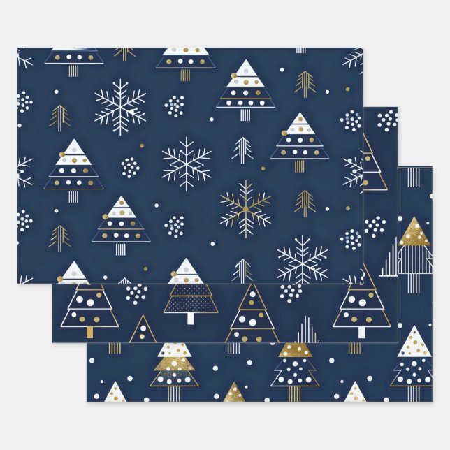 Juego de 3 hojas planas de papel de regalo (Set)