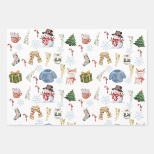 Juego de 3 hojas planas de papel de regalo