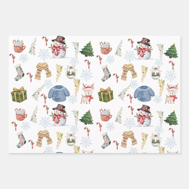 Juego de 3 hojas planas de papel de regalo (Anverso)