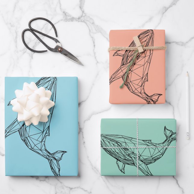 Juego de 3 hojas planas de papel de regalo (Anverso)