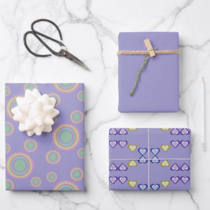 Juego de 3 hojas planas de papel de regalo
