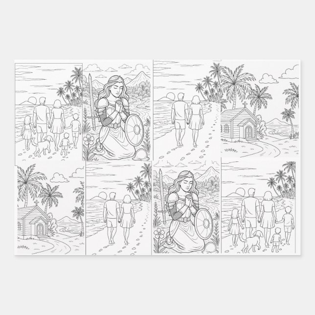 Juego de 3 hojas planas de papel de regalo (Anverso)