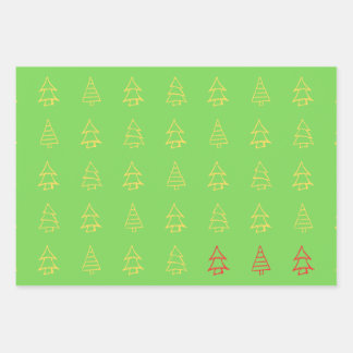 Juego de 3 hojas planas de papel de regalo