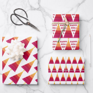 Juego de 3 hojas planas de papel de regalo