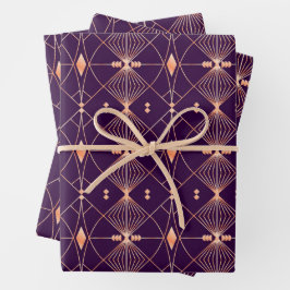 Juego de 3 hojas planas de papel de regalo