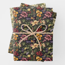 Juego de 3 hojas planas de papel de regalo
