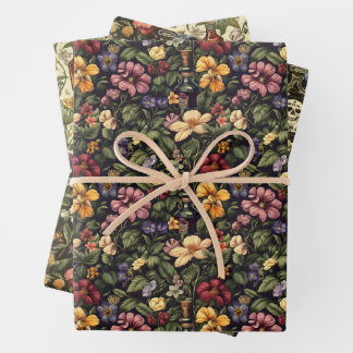Juego de 3 hojas planas de papel de regalo