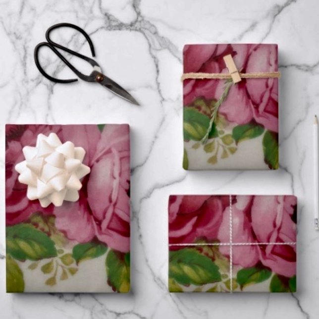 Juego de 3 hojas planas de papel de regalo de col  (Sheets Size: 19" x 29”. Sold in sets of 3. D: 19.5" x 28.5" sheets. Grid  for precise wrapping. 
)