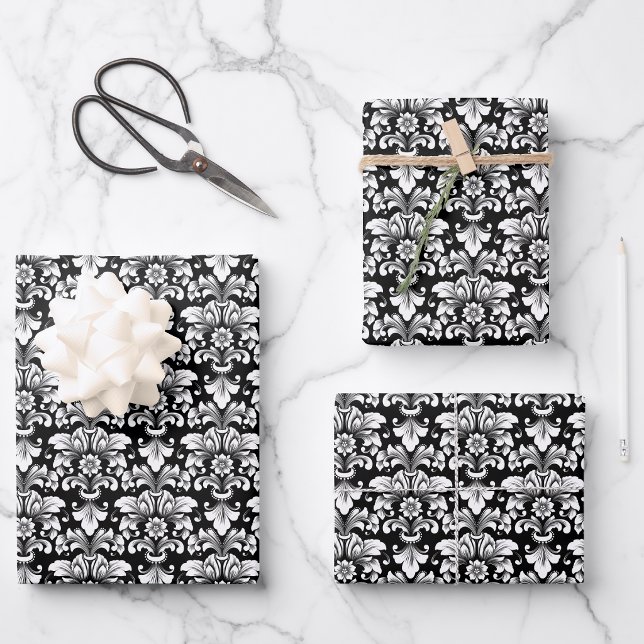 Juego de 3 hojas planas de papel de regalo de dama (Subido por el creador)