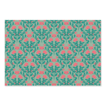 Juego de 3 hojas planas de papel de regalo de rama