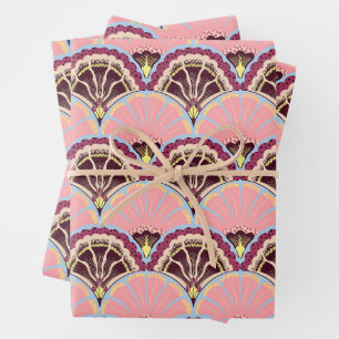 Juego de 3 hojas planas de papel de regalo de viei