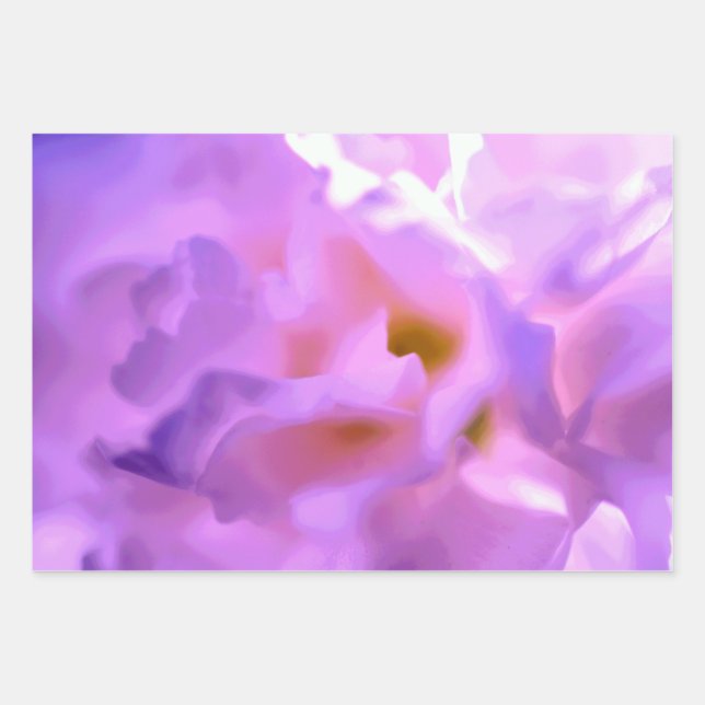 Juego de 3 hojas planas de papel de regalo floral  (Anverso)