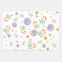 Juego de 3 hojas planas de papel de regalo moderno