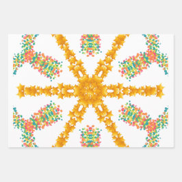 Juego de 3 hojas planas de papel de regalo moderno