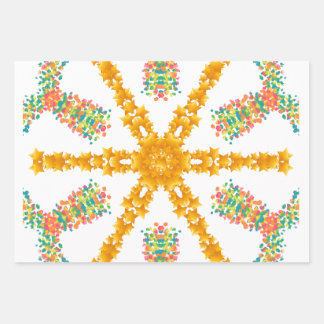 Juego de 3 hojas planas de papel de regalo moderno