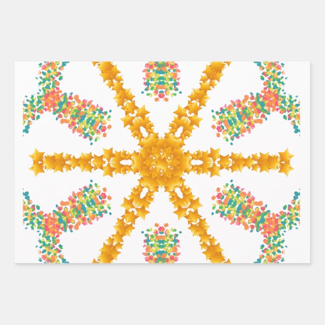 Juego de 3 hojas planas de papel de regalo moderno (Anverso)
