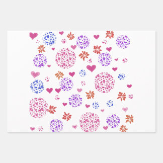 Juego de 3 hojas planas de papel de regalo moderno
