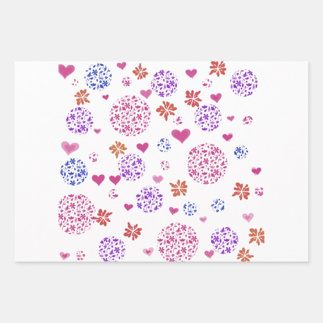 Juego de 3 hojas planas de papel de regalo moderno (Anverso)