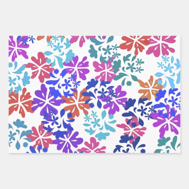 Juego de 3 hojas planas de papel de regalo moderno (Anverso)