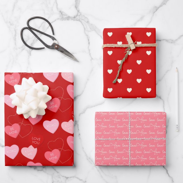Juego de 3 láminas planas de papel de regalo (Anverso)