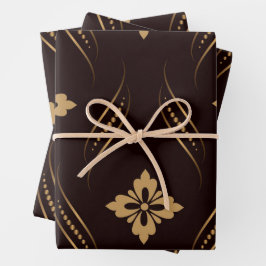 Juego de 3 Pliegos Planos de Papel de Regalo