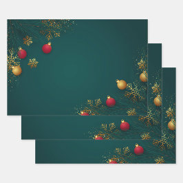Juego de 3 Pliegos Planos de Papel de Regalo para