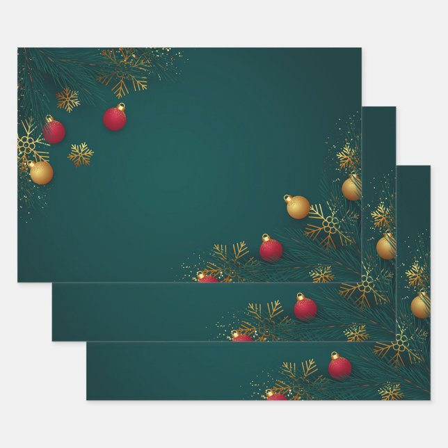 Juego de 3 Pliegos Planos de Papel de Regalo para  (Christmas Flat Sheets Wrapping Paper!)